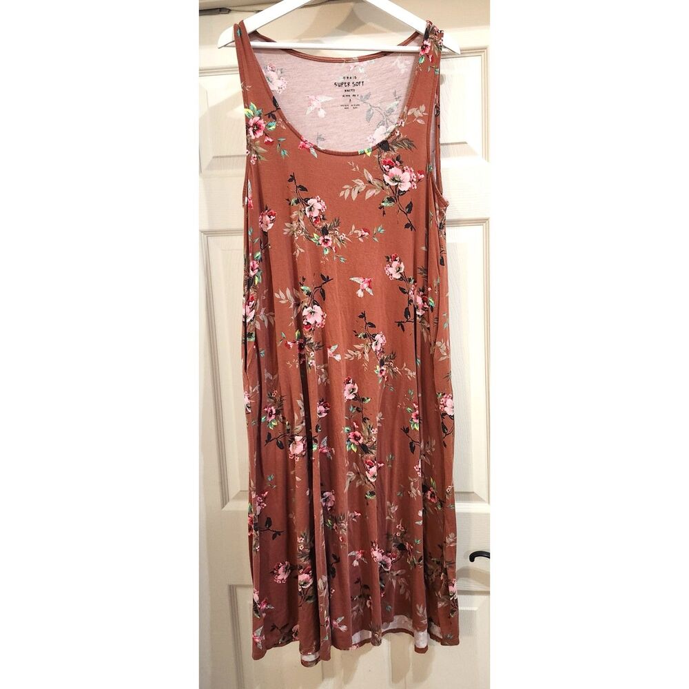 TORRID Plus size 2 super soft floral calf length sundress beautiful  knit